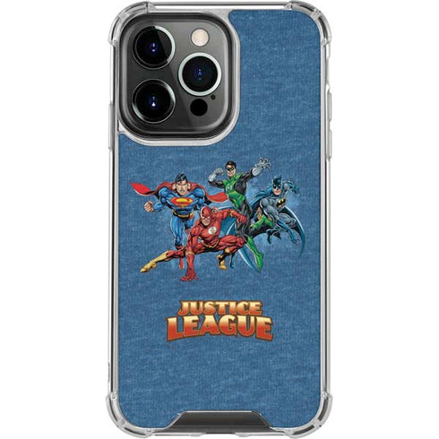 Justice League Action Pose Charcaters iPhone 15 Pro Clear Case